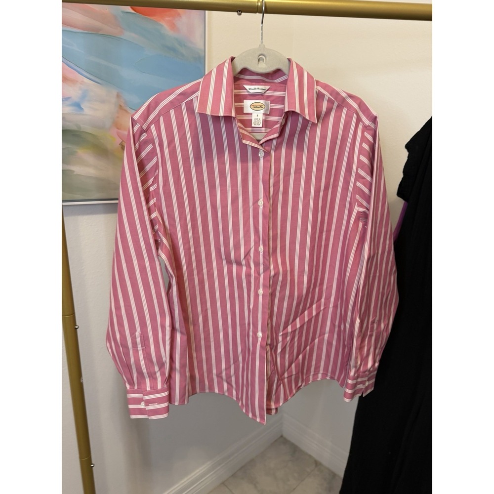 Talbots Women's Long Sleeve Pink Button Down Size 8